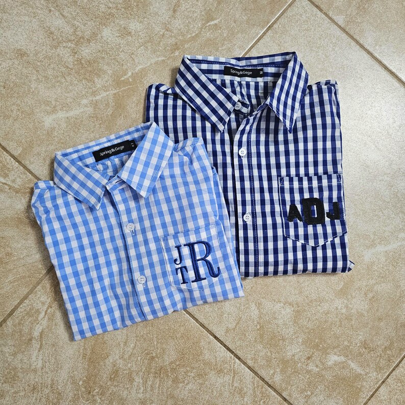 Monogrammed Gingham Shirt: Custom Cotton Oxford Button Down image 14