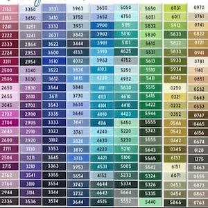Pode incluir: Uma carta de cores com mais de 200 tons diferentes, que v&atilde;o do vermelho ao azul passando pelo verde. A carta &eacute; dividida em colunas, cada coluna representa uma fam&iacute;lia de cores diferente. As cores est&atilde;o ordenadas por ordem de luminosidade, com os tons mais claros na parte superior de cada coluna e os tons mais escuros na parte inferior.