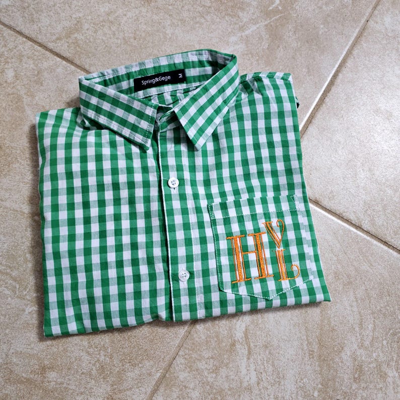 Monogrammed Gingham Shirt: Custom Cotton Oxford Button Down image 13
