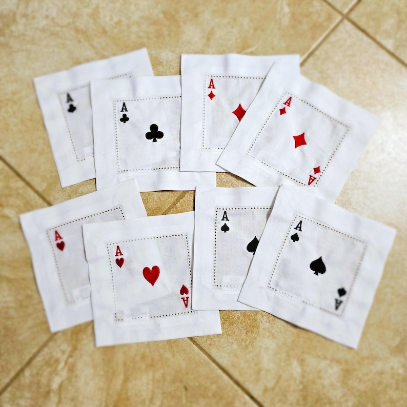 Monogrammed Hemstitch Cocktail Napkins - Thumbnail 5