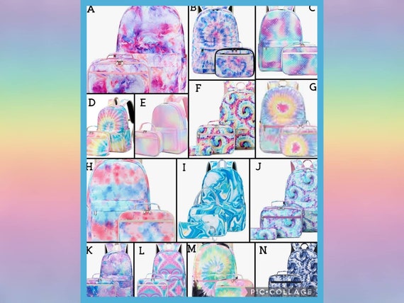 Monogrammed Tie Dye Backpack Set: Insulated Lunch Bag  display picture 2
