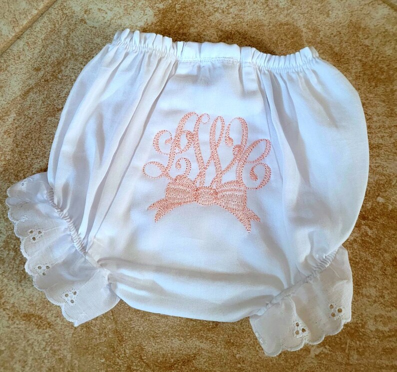 Monogrammed Bloomers White Eyelet Bloomers Girls Diaper Cover Etsy
