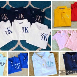 Monogrammed Polo Shirt Boys Polo Shirt Summer Shirt Button Casual Shirt School Polo Personalized Polo Top Church Polo Shirt Toddler Boy Polo