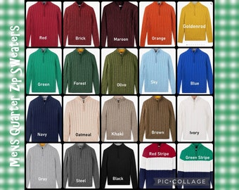 Monogrammed Cable Knit Quarter Zip Sweater, Fall Family Photos