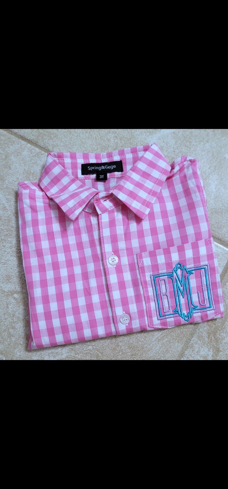 Monogrammed Gingham Shirt: Custom Cotton Oxford Button Down image 9