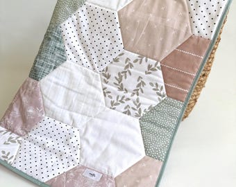 Baby blanket patchwork / quilt – crawling blanket – gift for birth – quilted baby blanket -Boho