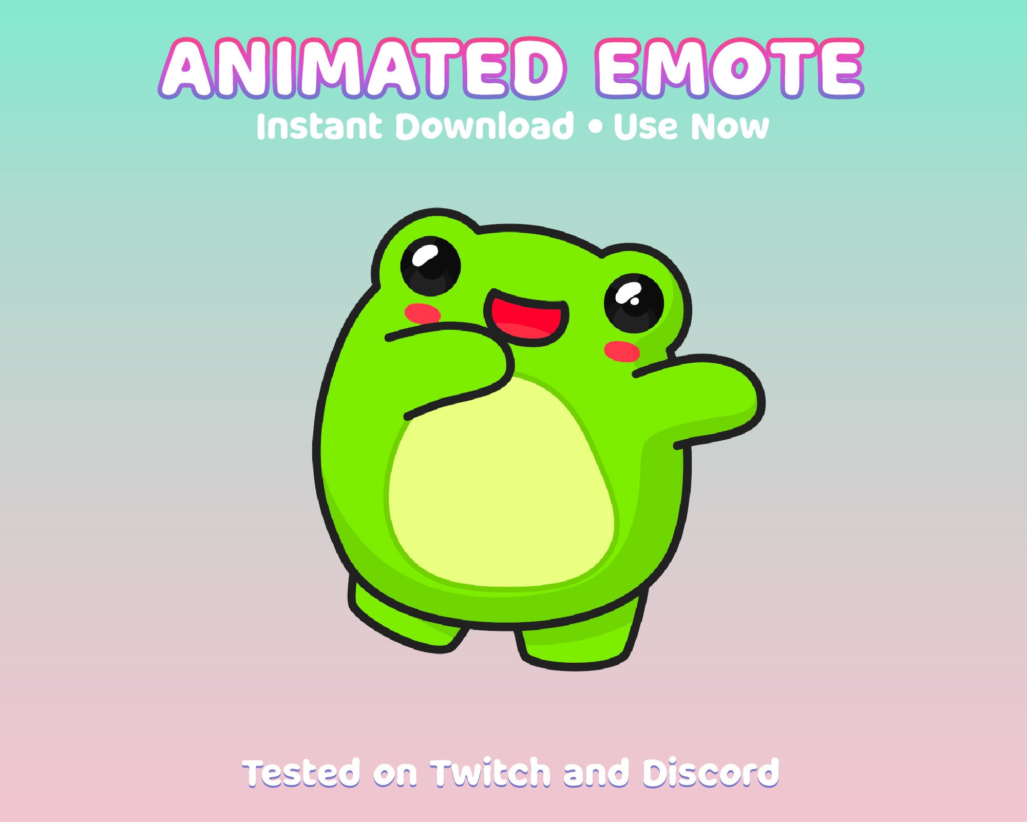 Emote animado de rana bailando – Emoji de streamer (archivo digital ...