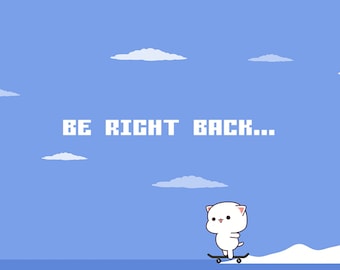 x4 Animated Stream Screens / Starting Soon / Kawaii / Offline / Brb / TFW / Stream End