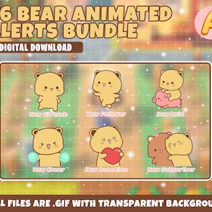 Cute Bear Animated Alerts Bundle