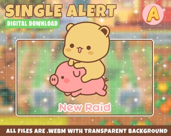 Cute Bear Stream Alerts, New Raid Animation (Digital File)