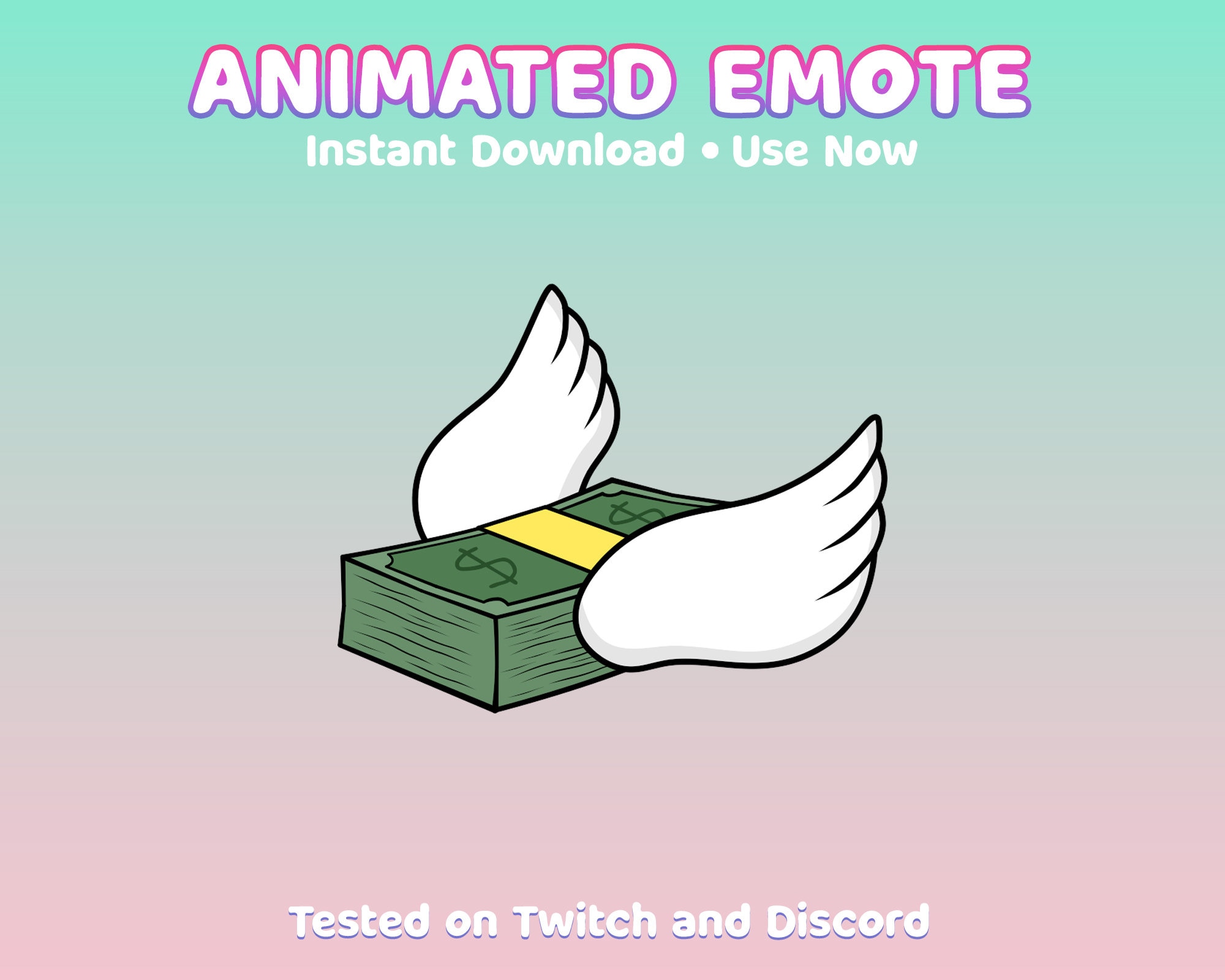 Flying Money Animated Emote - Twitch Discord Youtube and More! - Etsy