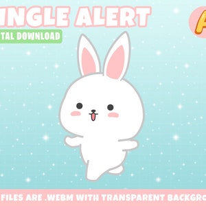 Animated White Bunny Twitch Alerts