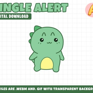 Animated Dinosaur Twitch Alert, Streamer Alert for Twitch Facebook Youtube Mixer
