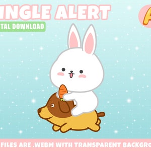 Animated White Bunny Twitch Alerts