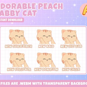 Animated Twitch Alerts Adorable Peach Tabby Cat
