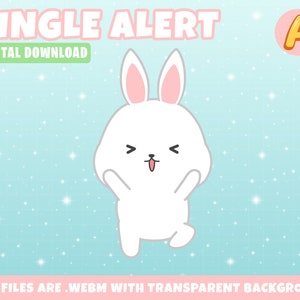 Animated White Bunny Twitch Alerts