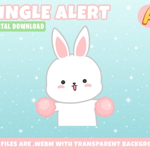 Animated White Bunny Twitch Alerts