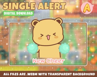 Cute Bear Stream Alert, New Cheer Animation (Digital File)