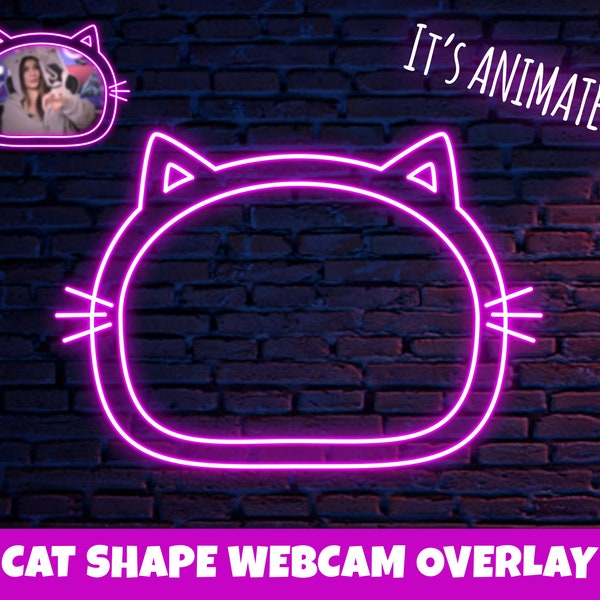 Cat Shape Neon Webcam Overlays