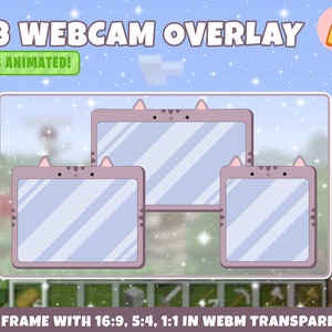 Webcam Overlay Animated Blink Kitty