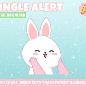 Animated White Bunny Twitch Alerts