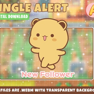 Cute Bear Stream Alerts New Follower