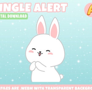 Animated White Bunny Twitch Alerts