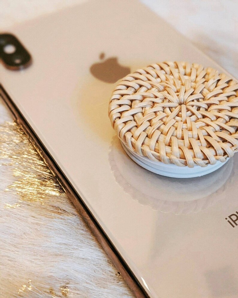 REAL PopSocket high quality base Rattan wicker natural Etsy