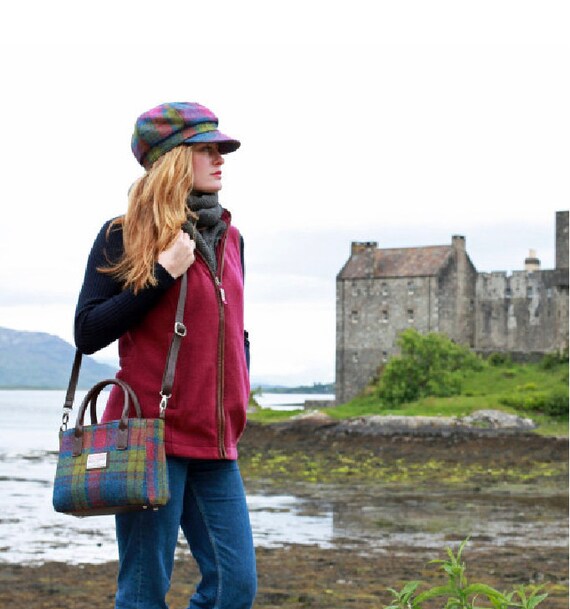 Navy Herringbone Bag Scotland Tweed