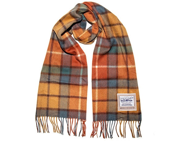 O'Connell's Glen Plaid Wool Scarf - Black & Brown (140)