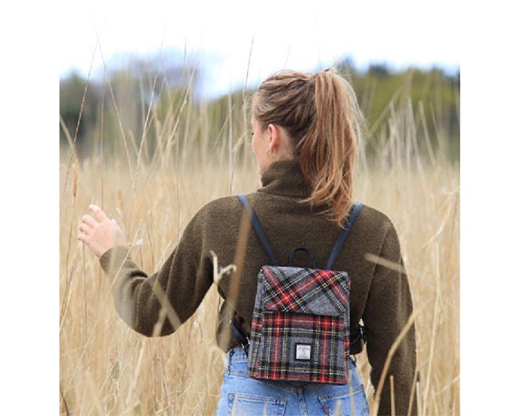 Harris Tweed Tummel Backpack in With Overcheck - Etsy