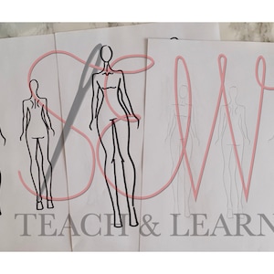 4 Female fashion figure illustration drawing croqui templates unlimited downloadable printable