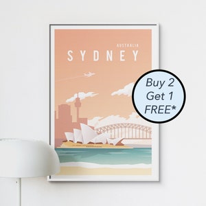Sydney Poster Wall Art | Hallway Poster | Art Print | Australia Ocean Travel Print | Location Artwork | Minimalist Home Décor | Sunny Print