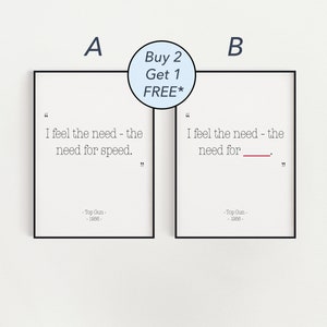 Top Gun - I Feel The Need For Speed White | Framed Art Print