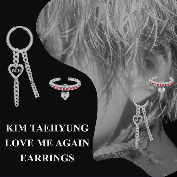 PREORDER Bts Taehyung V love me again earrings