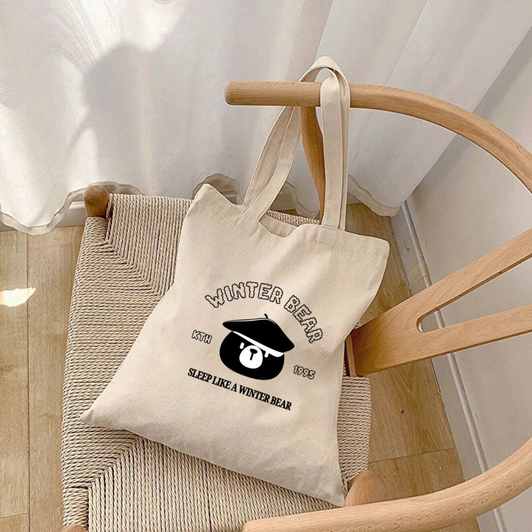 BTS Taehyung V Winter Bear Tote Bag - Etsy Israel