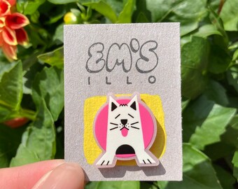 Orange Dog Pin (Made from Acrylic Scraps)