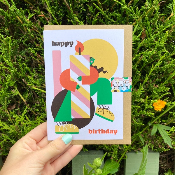 Birthday Candle Card (Made from 100% Recycled Paper)