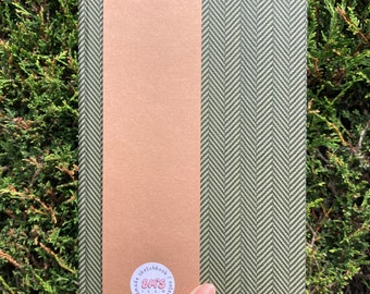 Green Patterned Textured Cover Hardback Sketchbook (Made from old paper stock)