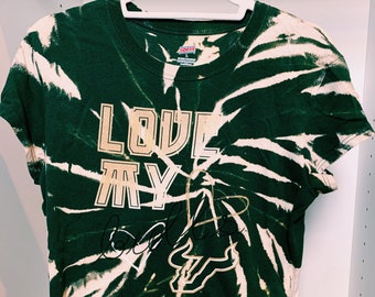 University of South Florida tie dye crop top