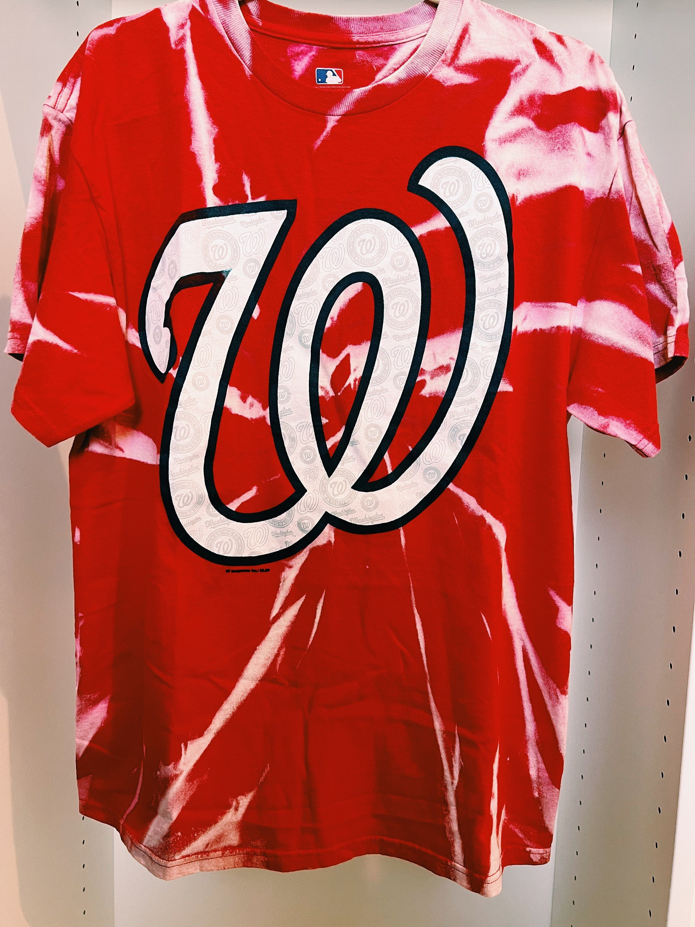 Women's '47 White/Black Washington Nationals Inner Glow Dolly Cropped V-Neck T-Shirt Size: Large