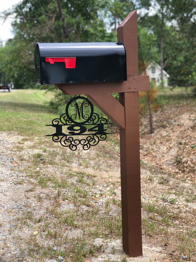 Custom Monogram Mailbox Address Sign Etsy