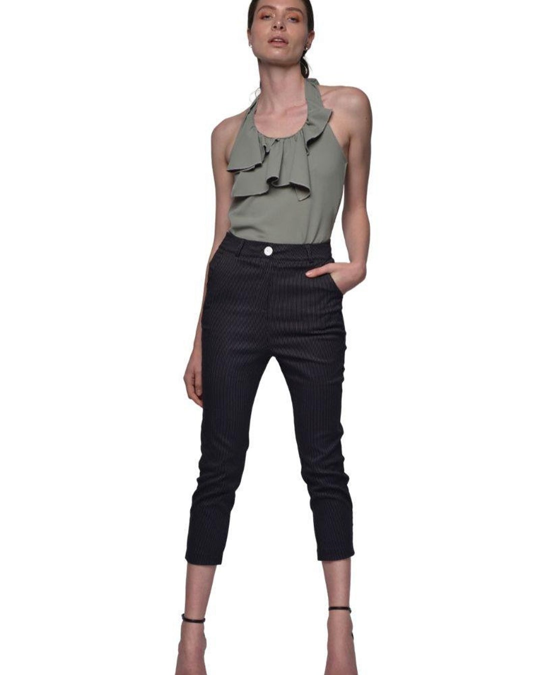 Black Lace Bloomer Capri Pants/rita Pantaloonies/black Lace Capri  Pants/petite to Medium-large to Extra Large 
