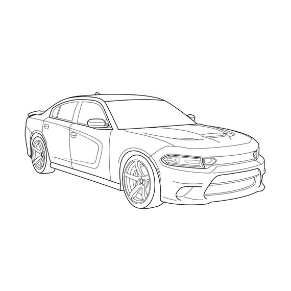 How to draw a DODGE CHARGER SRT HELLCAT REDEYE  drawing dodge charger  widebody 2019 car  YouTube