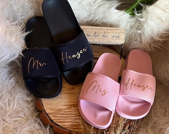 Personalisierte Badeschlappen mit Namen, Badeschuhe, Badelatschen, Perfektes Geschenk, Wellness, Hochzeit, Geburtstag