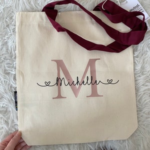 Shopping bag personalized gift Easter birthday accessories bag bag jute bag name fair trade eco bag fabric Valentine's Day