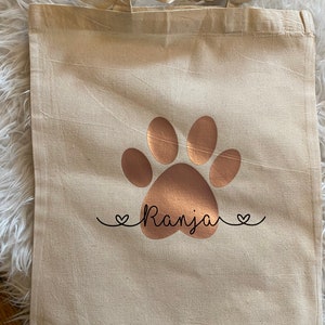 Shopping Bag Personalized Gift Easter Birthday Accessories Bag Jute Bag Dogs Paw Paw Name Cloth Bag Dog mom eco