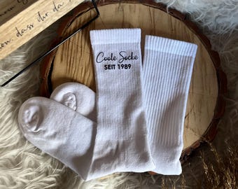 Cool socks, vintage socks, personalized socks, men's gift, gift idea for a milestone birthday, socks as a gift for a coworker