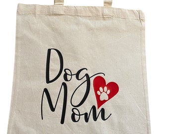 Borsa shopping regalo personalizzato Natale compleanno accessori borsa borsa in iuta cani zampa nome borsa in tessuto Mamma cane