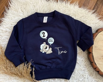 Birthday sweater personalized sweatshirt bunny with number gift birthday Christmas with name boy
